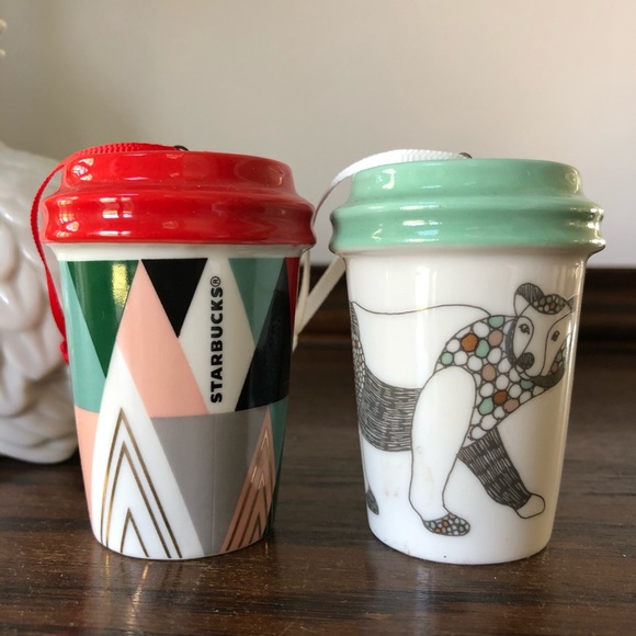 Starbucks Other - 2 Starbucks Cup Christmas Ornaments 2017